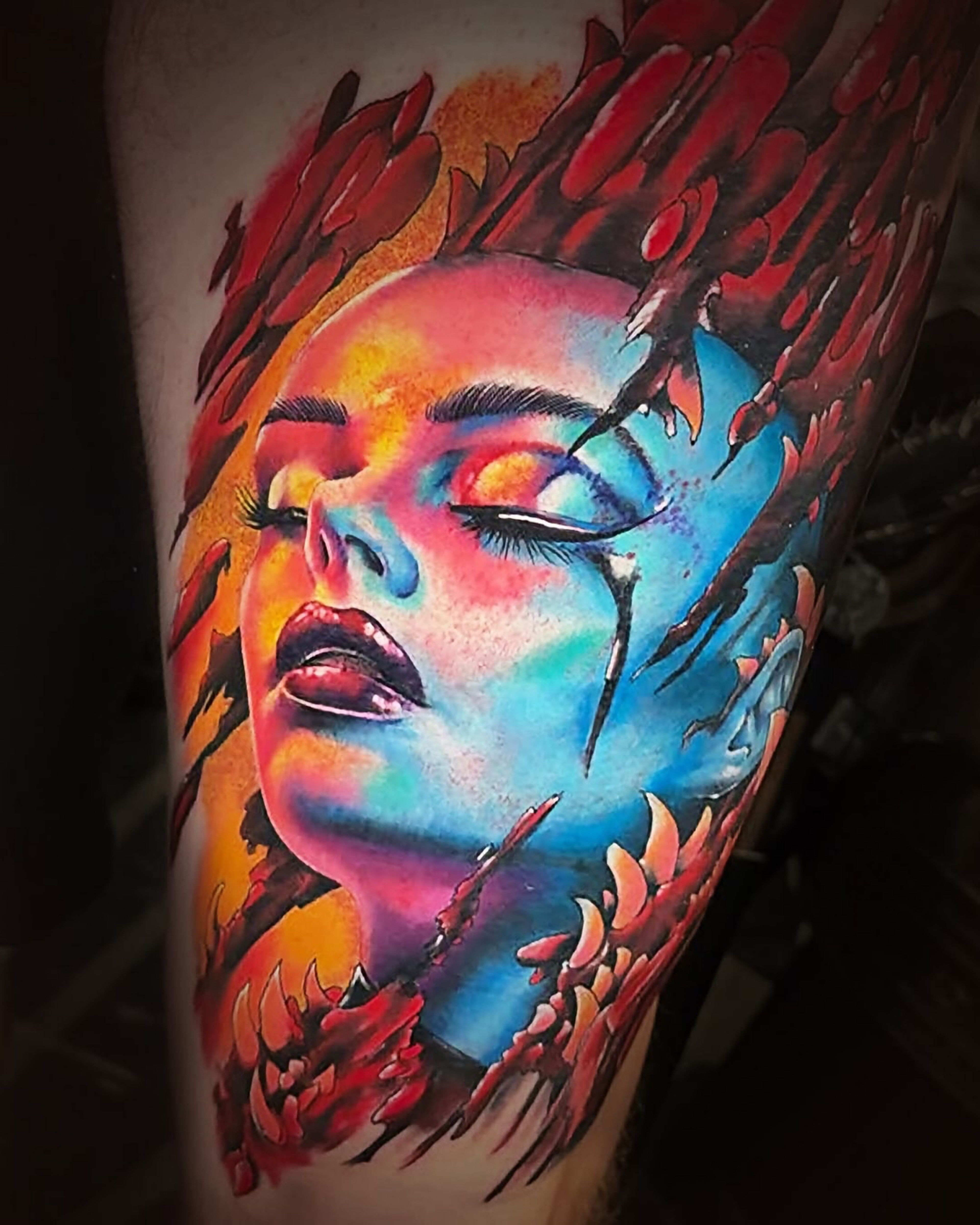 Tattoo work or portrait of Cleen Rock One